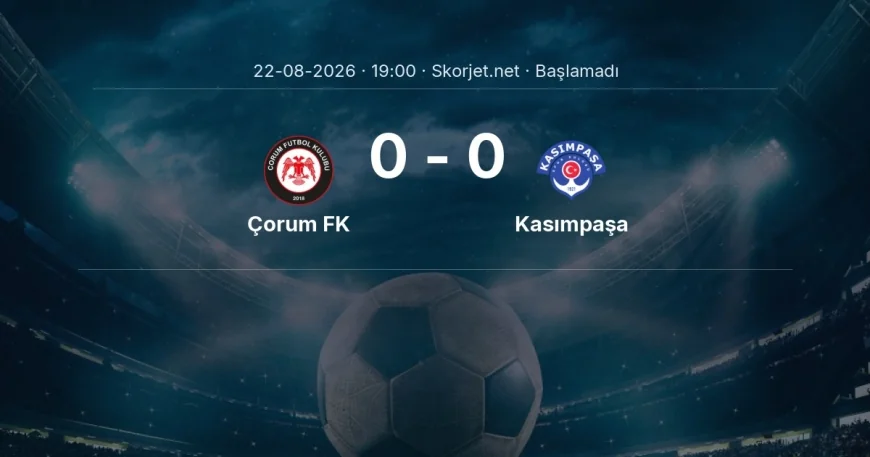 Süper Lig: Çorum FK - Kasımpaşa maç bilgileri