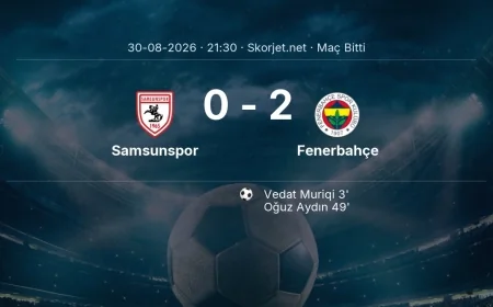 Samsunspor 0-2 Fenerbahçe - maç özeti | Süper Lig