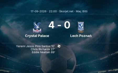 Maç sonucu: Crystal Palace 4-0 Lech Poznań | Avrupa Ligi
