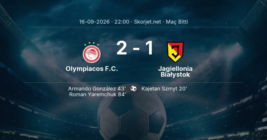 Olympiacos F.C. 2-1 Jagiellonia Białystok - maç özeti | Avrupa Ligi