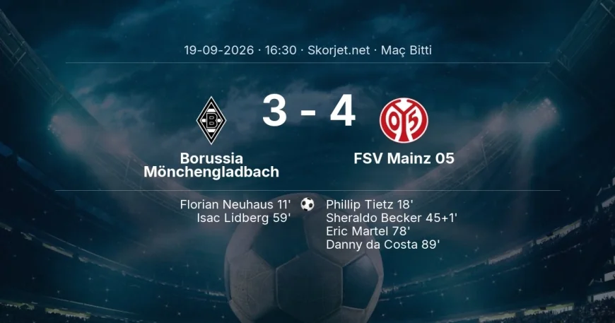 Bundesliga | Borussia Mönchengladbach 3-4 FSV Mainz 05 sonucu