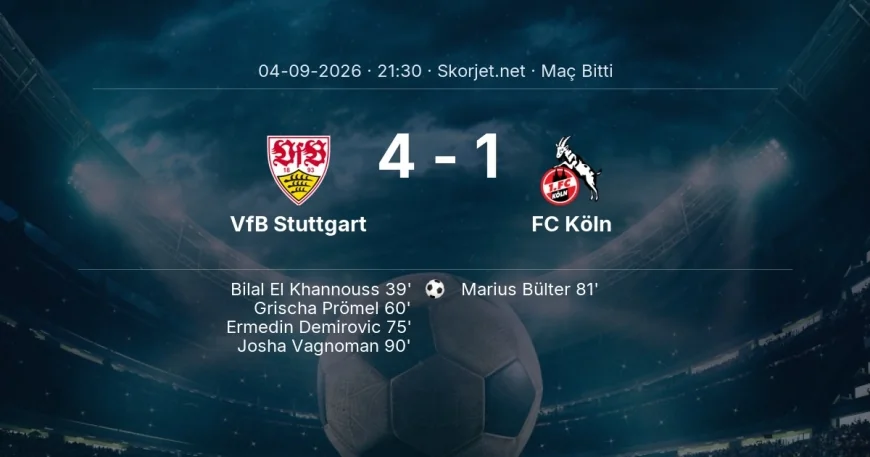 Maç sonucu: VfB Stuttgart 4-1 FC Köln | Bundesliga