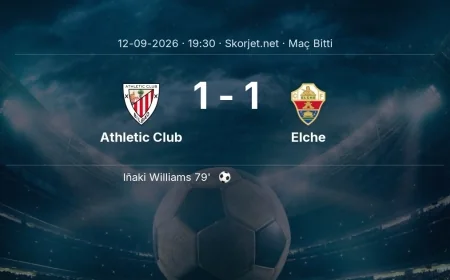 Athletic Club 1-1 Elche - maç özeti | La Liga