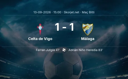 Maç sonucu: Celta de Vigo 1-1 Málaga | La Liga
