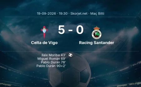 Maç sonucu: Celta de Vigo 5-0 Racing Santander | La Liga