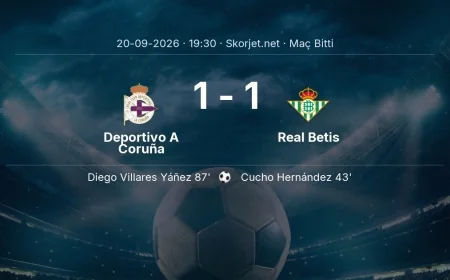 La Liga | Deportivo A Coruña 1-1 Real Betis sonucu