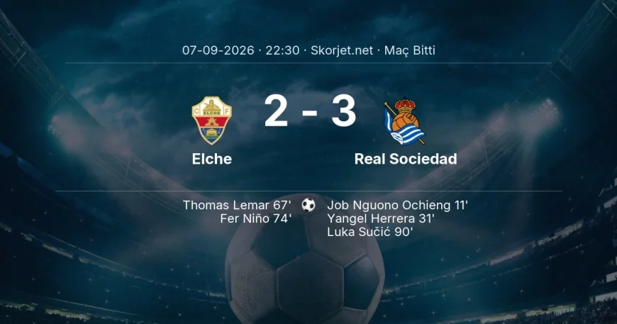 La Liga | Elche 2-3 Real Sociedad sonucu