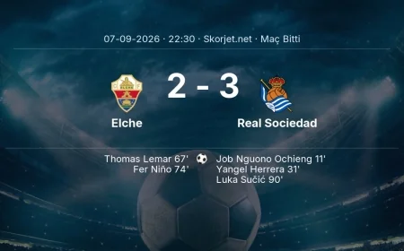 La Liga | Elche 2-3 Real Sociedad sonucu