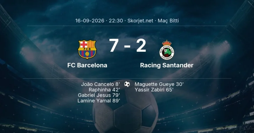 FC Barcelona 7-2 Racing Santander - maç özeti | La Liga