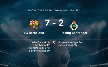 FC Barcelona 7-2 Racing Santander - maç özeti | La Liga