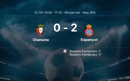 Maç sonucu: Osasuna 0-2 Espanyol | La Liga