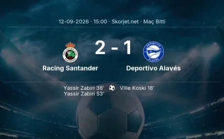 La Liga | Racing Santander 2-1 Deportivo Alavés sonucu
