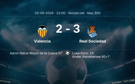 Maç sonucu: Valencia 2-3 Real Sociedad | La Liga