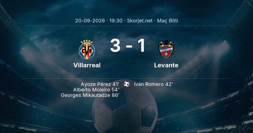 La Liga | Villarreal 3-1 Levante sonucu