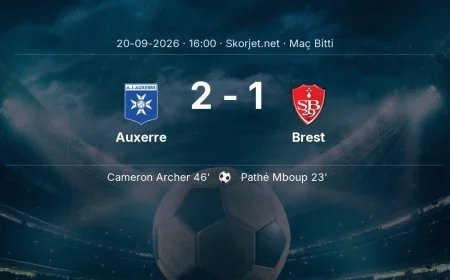 Ligue 1 | Auxerre 2-1 Brest sonucu