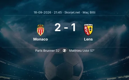 Ligue 1 | Monaco 2-1 Lens sonucu