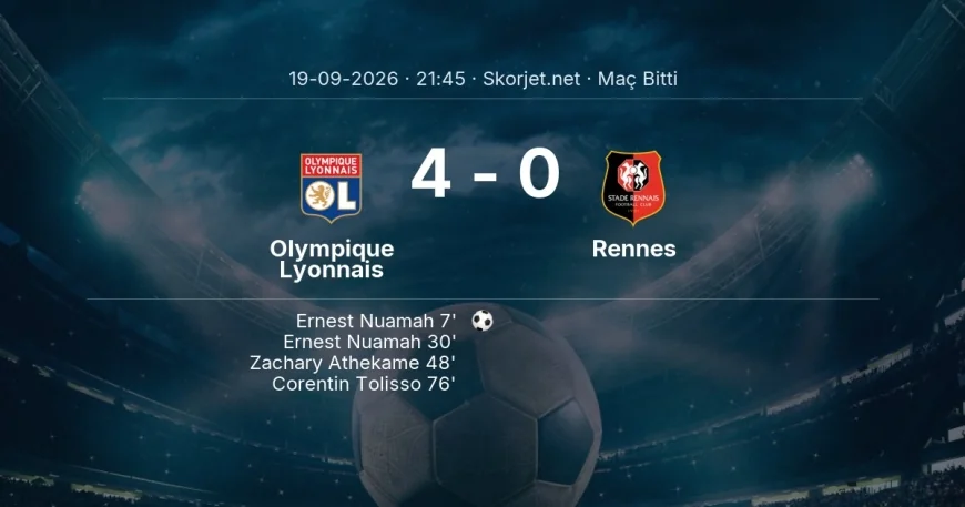 Maç sonucu: Olympique Lyonnais 4-0 Rennes | Ligue 1