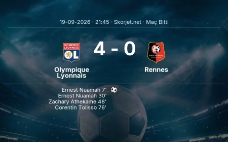 Maç sonucu: Olympique Lyonnais 4-0 Rennes | Ligue 1