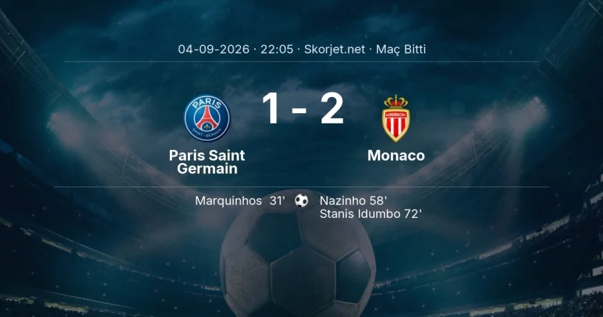 Maç sonucu: Paris Saint Germain 1-2 Monaco | Ligue 1