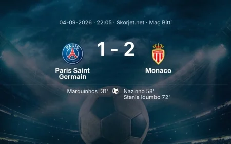 Maç sonucu: Paris Saint Germain 1-2 Monaco | Ligue 1