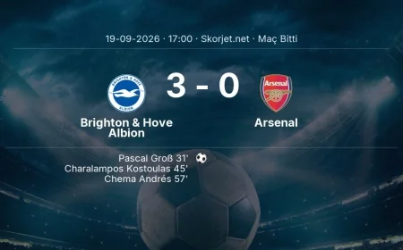 Premier Lig | Brighton & Hove Albion 3-0 Arsenal sonucu