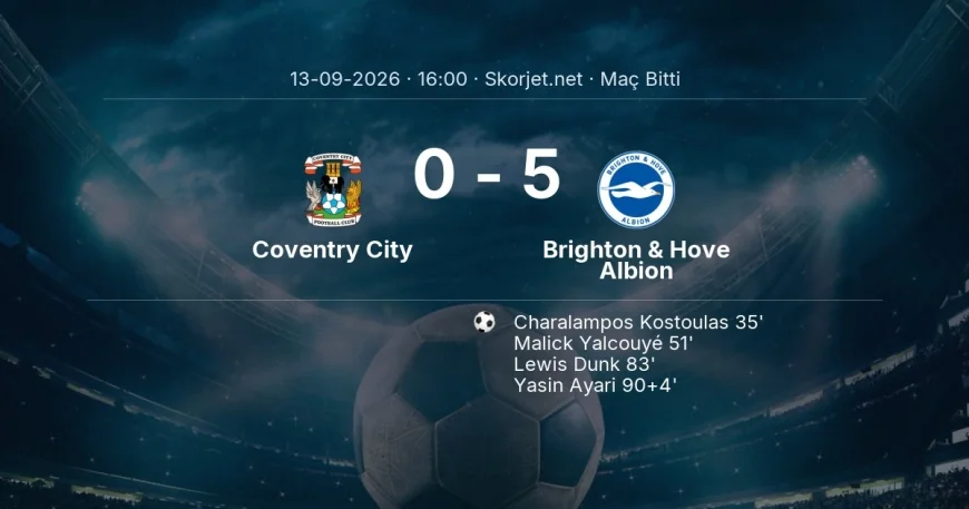 Premier Lig | Coventry City 0-5 Brighton & Hove Albion sonucu