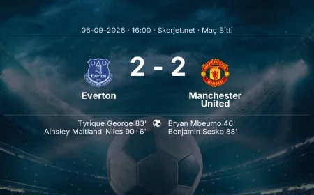 Maç sonucu: Everton 2-2 Manchester United | Premier Lig