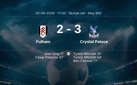 Premier Lig | Fulham 2-3 Crystal Palace sonucu