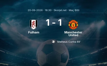 Maç sonucu: Fulham 1-1 Manchester United | Premier Lig