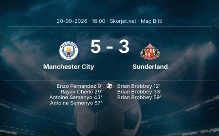Manchester City 5-3 Sunderland - maç özeti | Premier Lig