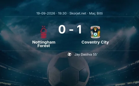 Premier Lig | Nottingham Forest 0-1 Coventry City sonucu