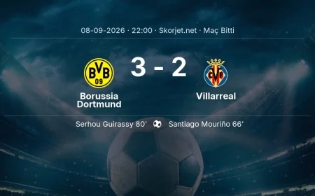 Borussia Dortmund 3-2 Villarreal - maç özeti | Şampiyonlar Ligi