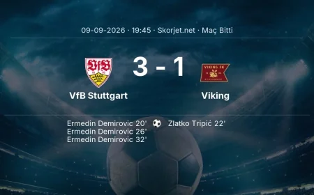VfB Stuttgart 3-1 Viking - maç özeti | Şampiyonlar Ligi