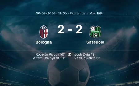Maç sonucu: Bologna 2-2 Sassuolo | Serie A
