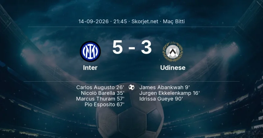 Serie A | Inter 5-3 Udinese sonucu