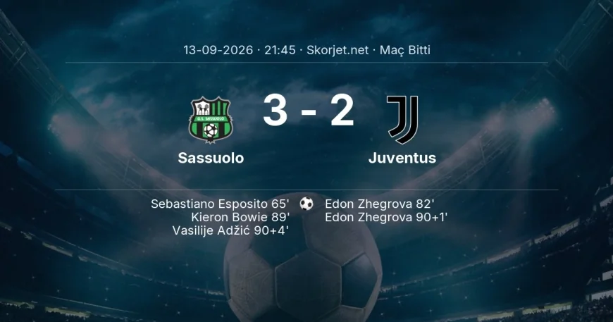 Sassuolo 3-2 Juventus - maç özeti | Serie A
