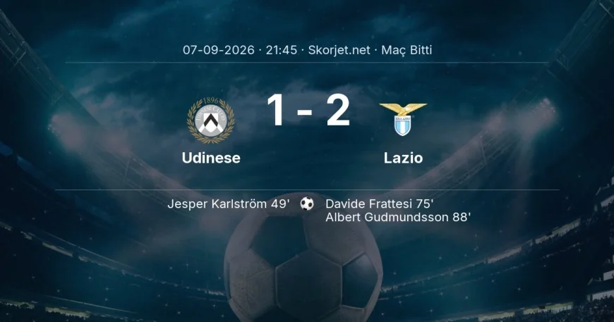 Maç sonucu: Udinese 1-2 Lazio | Serie A