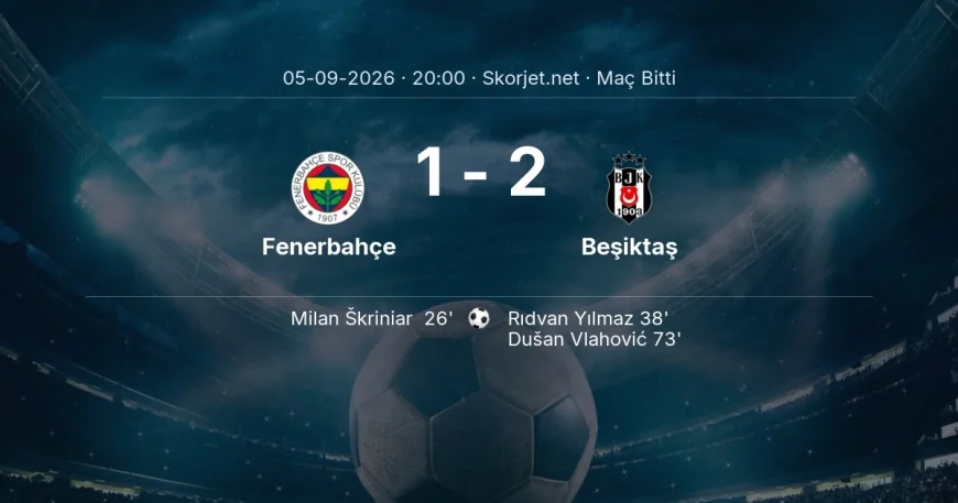 Maç sonucu: Fenerbahçe 1-2 Beşiktaş | Süper Lig