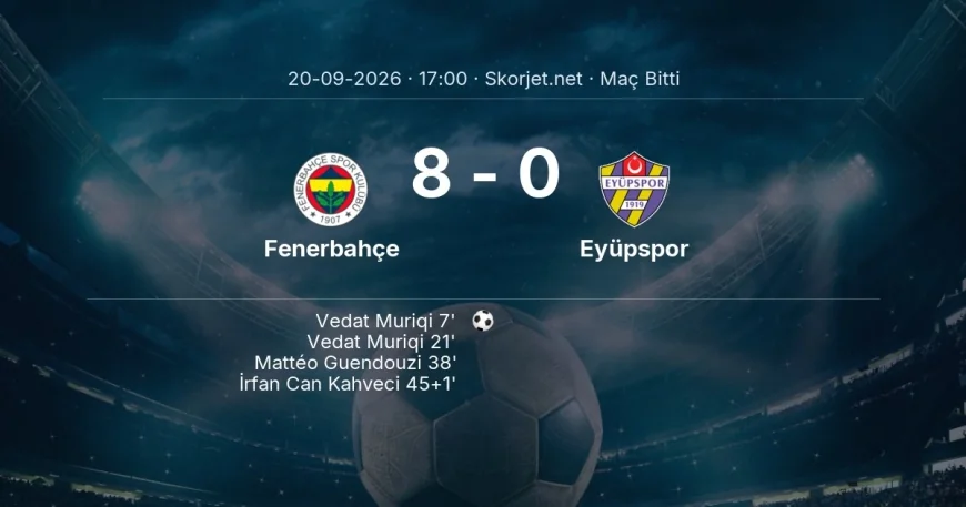 Maç sonucu: Fenerbahçe 8-0 Eyüpspor | Süper Lig