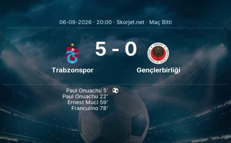 Maç sonucu: Trabzonspor 5-0 Gençlerbirliği | Süper Lig