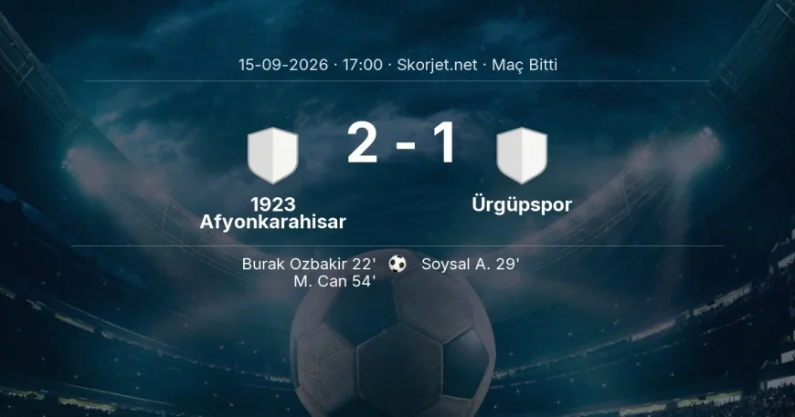 Maç sonucu: 1923 Afyonkarahisar SK 2-1 Ürgüpspor | Türkiye Kupası