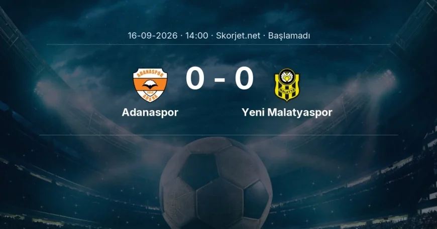 Türkiye Kupası: Adanaspor - Yeni Malatyaspor maç bilgileri