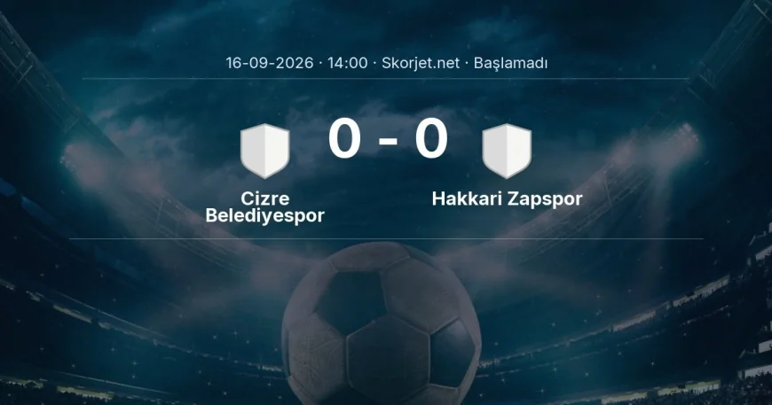 Türkiye Kupası: Cizre Belediyespor - Hakkari Zapspor maç bilgileri