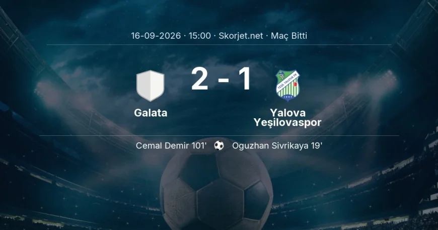Maç sonucu: Galata 2-1 Yalova Yeşilovaspor | Türkiye Kupası