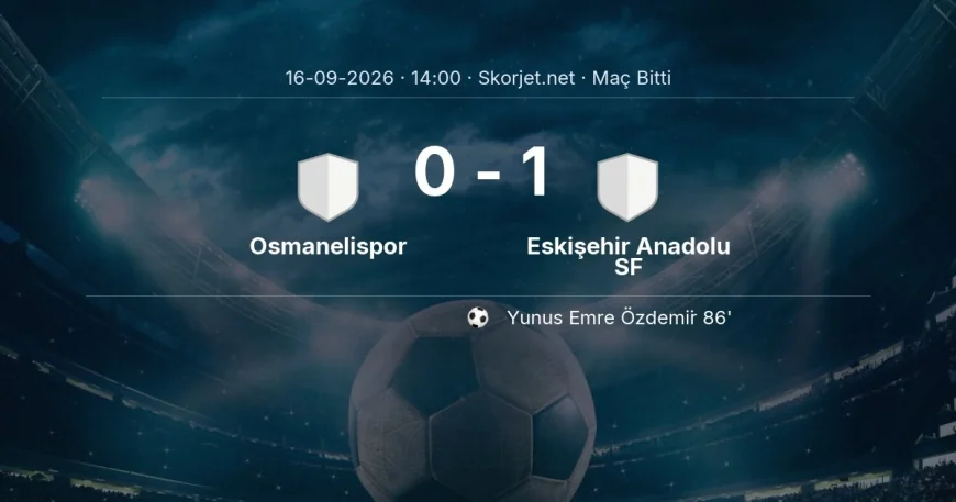 Türkiye Kupası | Osmanelispor 0-1 Eskişehir Anadolu SF sonucu