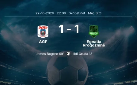 Maç sonucu: AGF 1-1 Egnatia Rrogozhinë | Avrupa Konferans Ligi