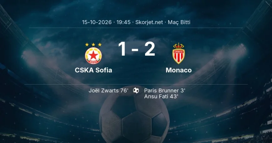 Maç sonucu: CSKA Sofia 1-2 Monaco | Avrupa Konferans Ligi