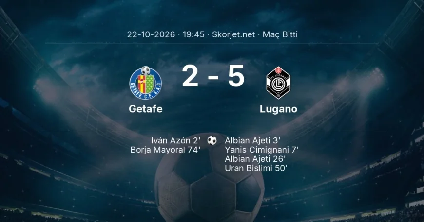 Maç sonucu: Getafe 2-5 Lugano | Avrupa Konferans Ligi