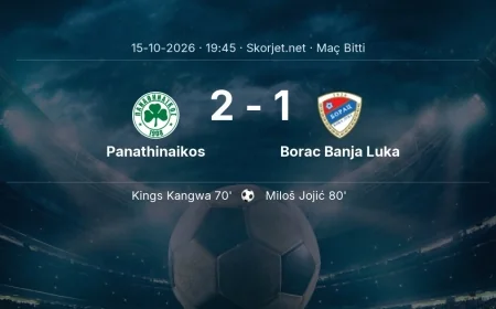 Maç sonucu: Panathinaikos 2-1 Borac Banja Luka | Avrupa Konferans Ligi