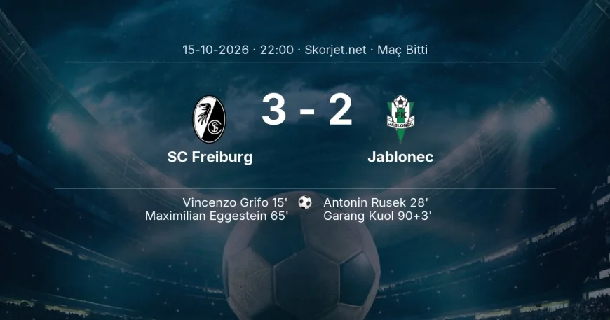 Maç sonucu: SC Freiburg 3-2 Jablonec | Avrupa Konferans Ligi
